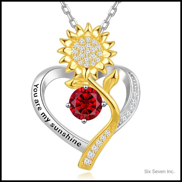 Sterling Silver Sunflower Pendant Necklace Elegant Minimal Chic Gift